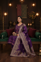 Cotton silk Kurti set with banarasi dupatta by Kurti Connection USA
