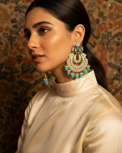 Peacock earrings : chandbali