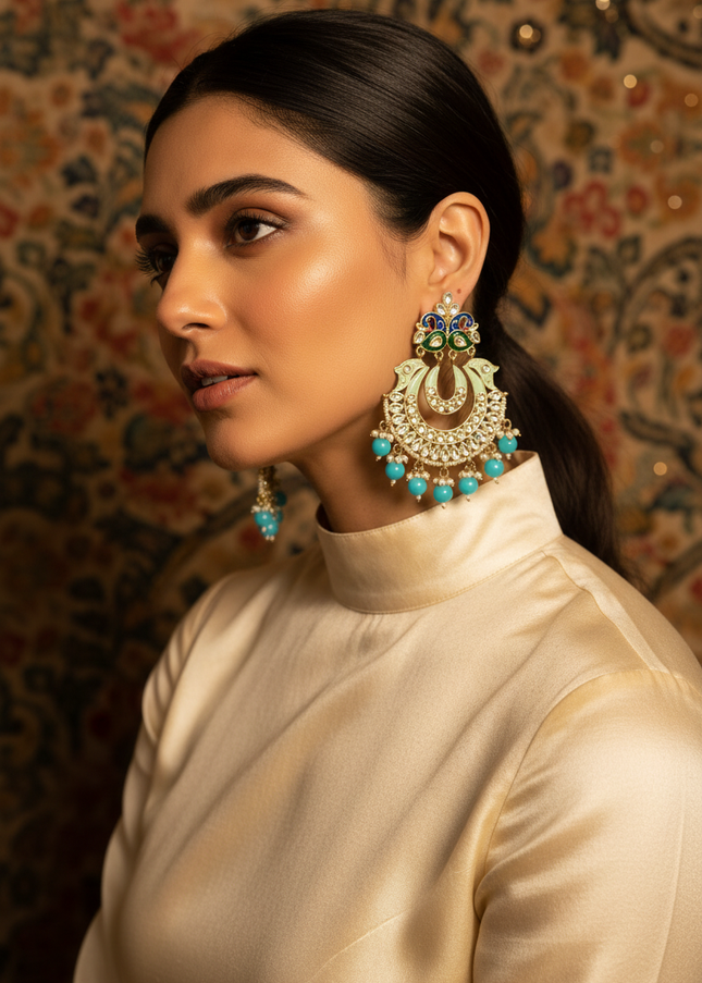 Peacock earrings : chandbali
