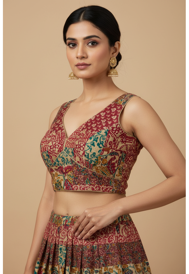 Printed cotton blouse