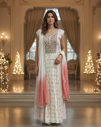 Party wear long Kurti set / Anarkali