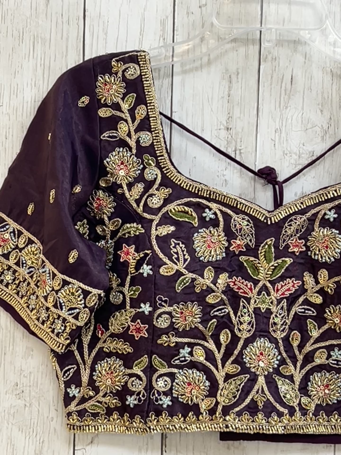 Dark purple tissue silk blouse