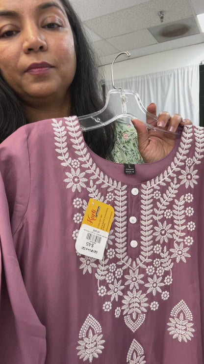 Modal silk Chikankari kurti