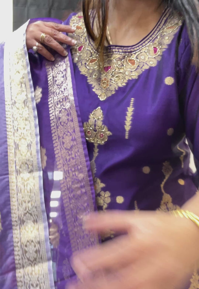 Banarasi silk salwar suit