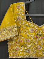 Hand embroidered blouse | tissue silk blouse with all over hand embroidery