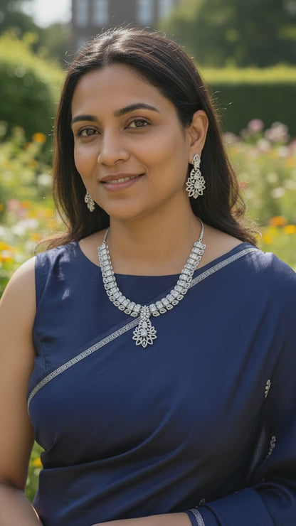 CZ stone necklace set