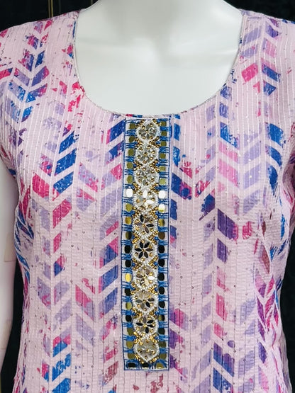 Georgette kurti | three fourth sleeves available