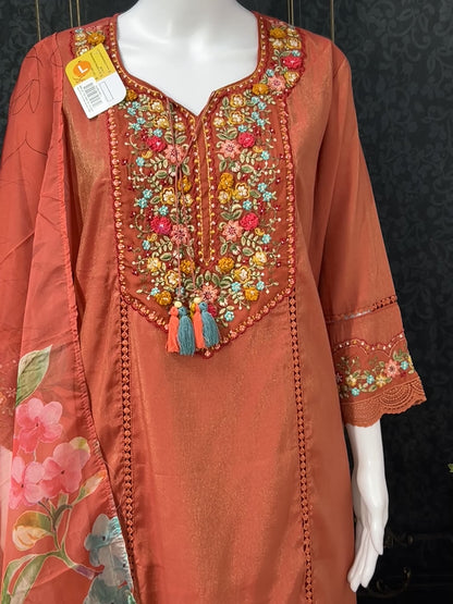 Shimmer silk Kurti pant set