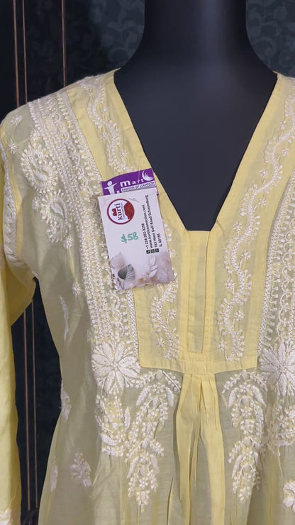 Modal silk chikankari kurti