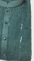 Dark green kurta set