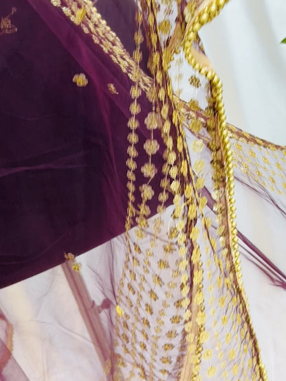 Wine Color : Net Dupatta