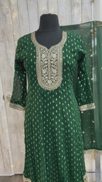 Emerald green Anarkali suit : for wedding guests
